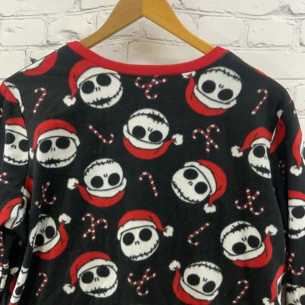 Disney Nightmare Before Christmas Pajama Set Sz L Fleece Black Red Jack - Picture 7 of 7